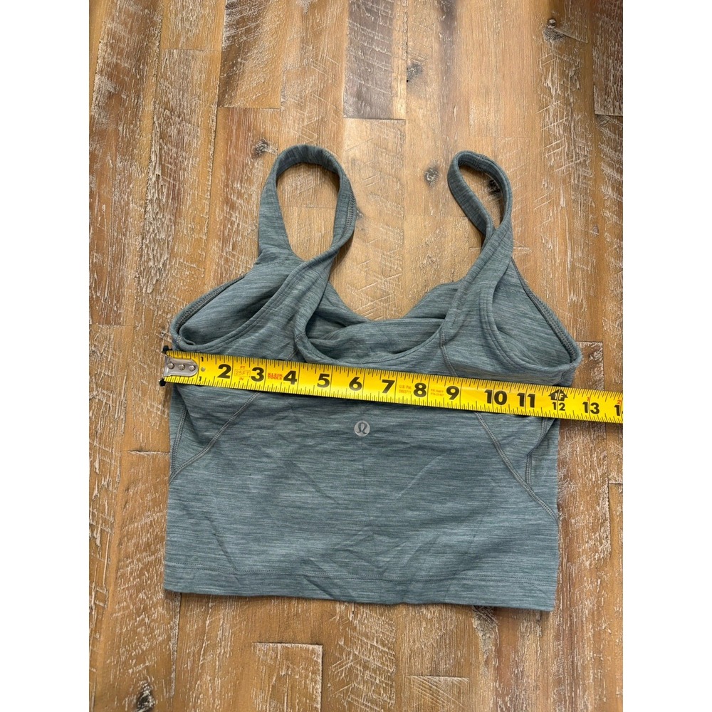 LULULEMON Size 4 Align Tank Crop Nulu Heathered Tidewater Teal Green - Picture 4 of 4
